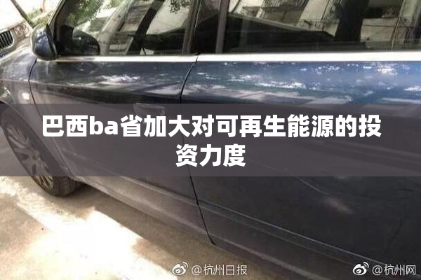 巴西ba省加大对可再生能源的投资力度