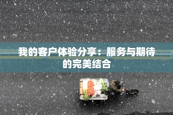 我的客户体验分享：服务与期待的完美结合