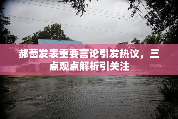 郝蕾发表重要言论引发热议，三点观点解析引关注