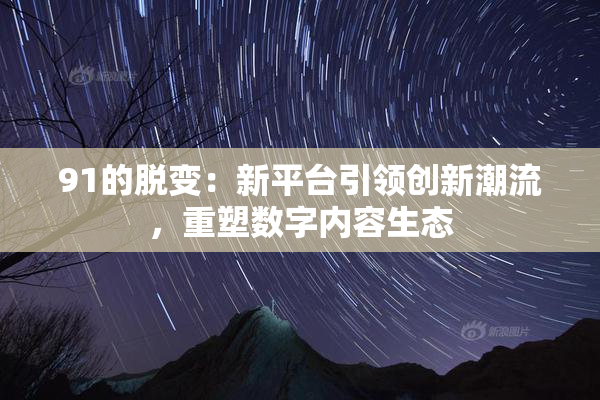 91的脱变：新平台引领创新潮流，重塑数字内容生态