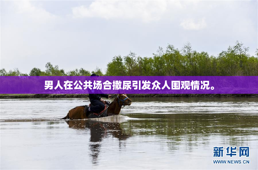 男人在公共场合撒尿引发众人围观情况。
