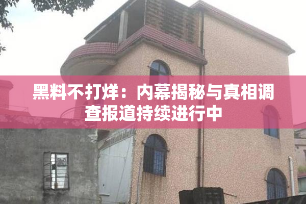 黑料不打烊：内幕揭秘与真相调查报道持续进行中