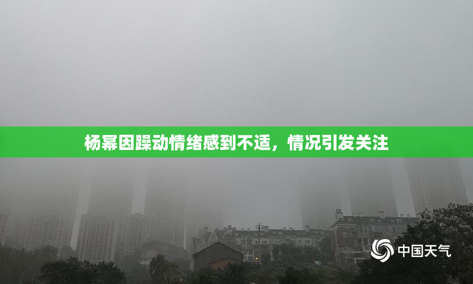 杨幂因躁动情绪感到不适，情况引发关注