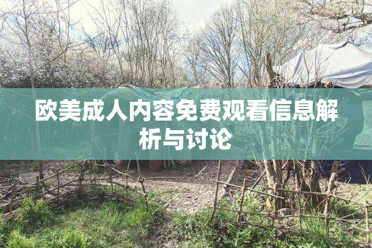 欧美成人内容免费观看信息解析与讨论