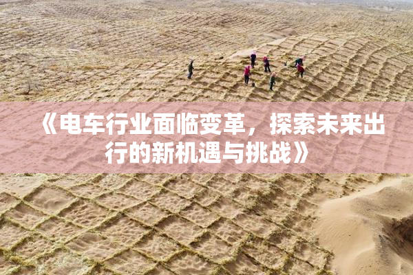 《电车行业面临变革，探索未来出行的新机遇与挑战》