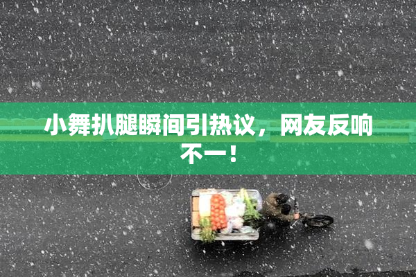 小舞扒腿瞬间引热议，网友反响不一！