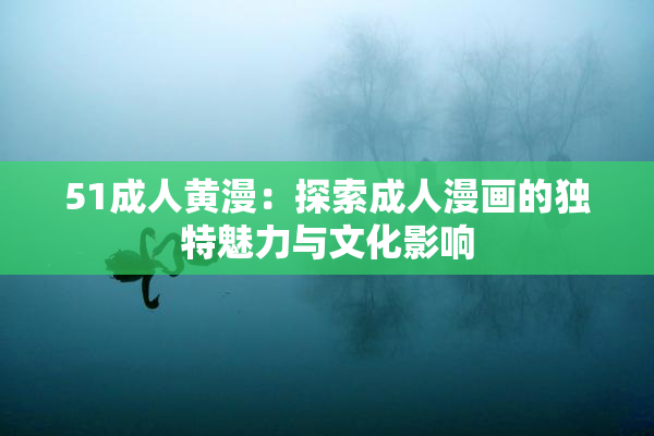 51成人黄漫：探索成人漫画的独特魅力与文化影响