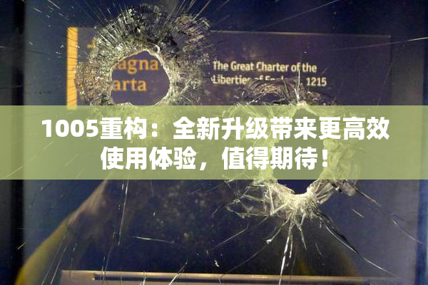 1005重构：全新升级带来更高效使用体验，值得期待！