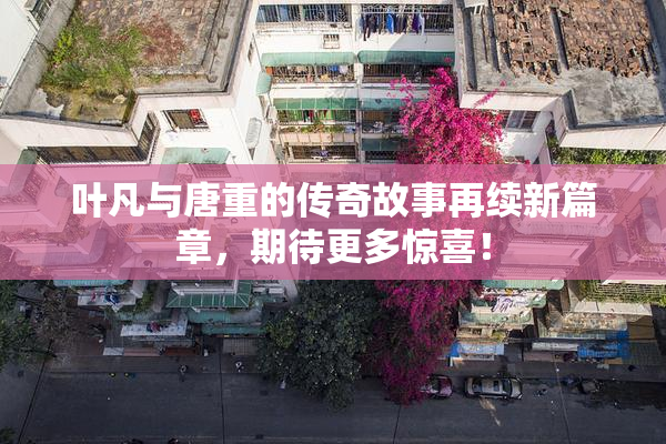 叶凡与唐重的传奇故事再续新篇章，期待更多惊喜！