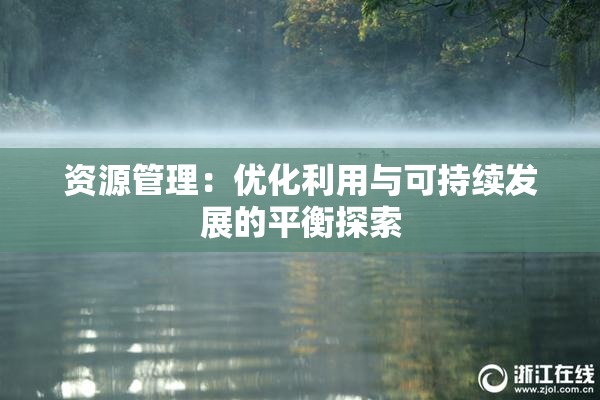 资源管理：优化利用与可持续发展的平衡探索