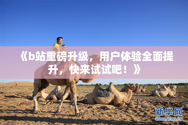 《b站重磅升级，用户体验全面提升，快来试试吧！》