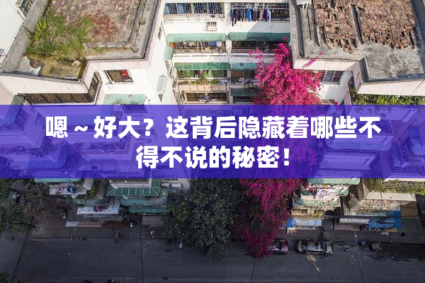 嗯～好大？这背后隐藏着哪些不得不说的秘密！
