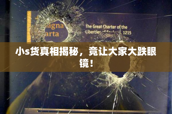 小s货真相揭秘，竟让大家大跌眼镜！