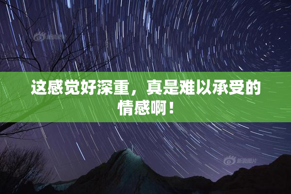 这感觉好深重，真是难以承受的情感啊！