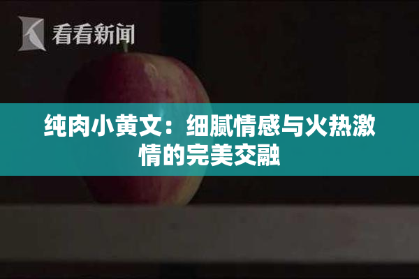 纯肉小黄文：细腻情感与火热激情的完美交融