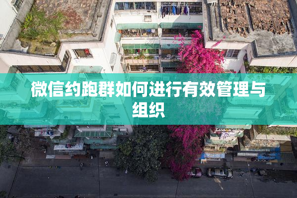 微信约跑群如何进行有效管理与组织