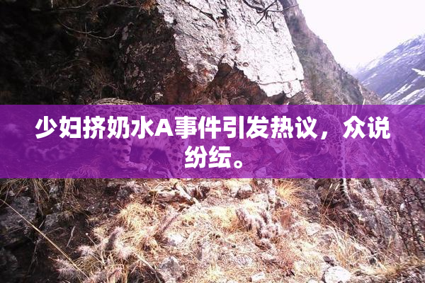少妇挤奶水A事件引发热议，众说纷纭。