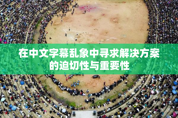 在中文字幕乱象中寻求解决方案的迫切性与重要性