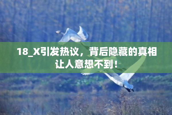 18_X引发热议，背后隐藏的真相让人意想不到！