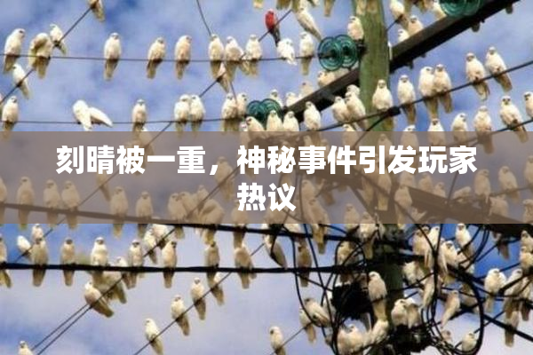 刻晴被一重，神秘事件引发玩家热议