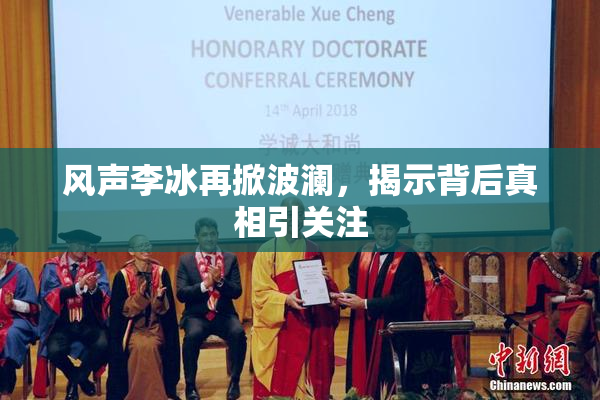 风声李冰再掀波澜，揭示背后真相引关注