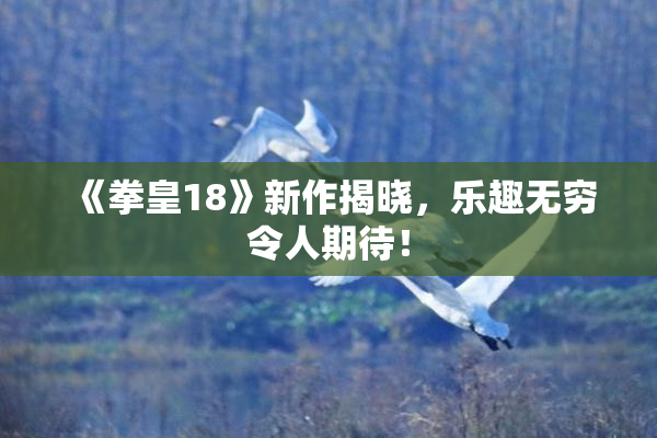 《拳皇18》新作揭晓，乐趣无穷令人期待！