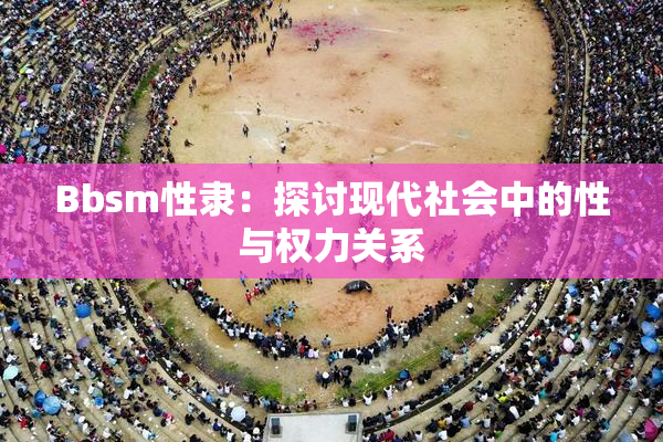 Bbsm性隶：探讨现代社会中的性与权力关系