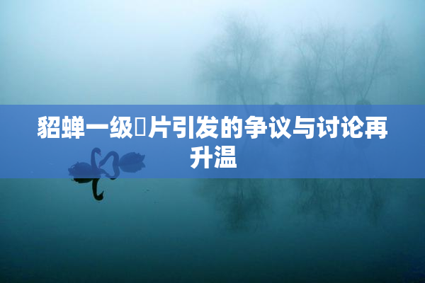 貂蝉一级婬片引发的争议与讨论再升温