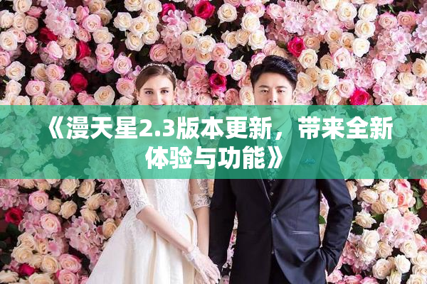 《漫天星2.3版本更新，带来全新体验与功能》
