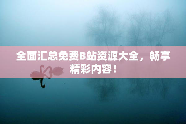 全面汇总免费B站资源大全，畅享精彩内容！