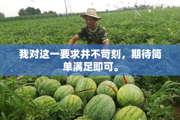 我对这一要求并不苛刻，期待简单满足即可。