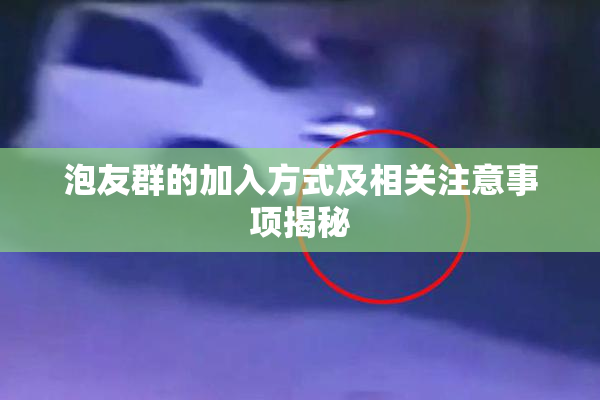泡友群的加入方式及相关注意事项揭秘