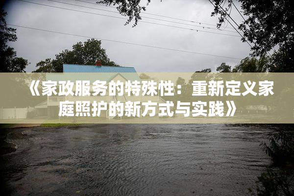 《家政服务的特殊性：重新定义家庭照护的新方式与实践》