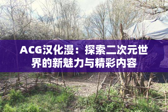 ACG汉化漫：探索二次元世界的新魅力与精彩内容
