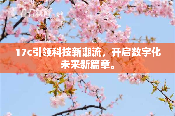 17c引领科技新潮流，开启数字化未来新篇章。