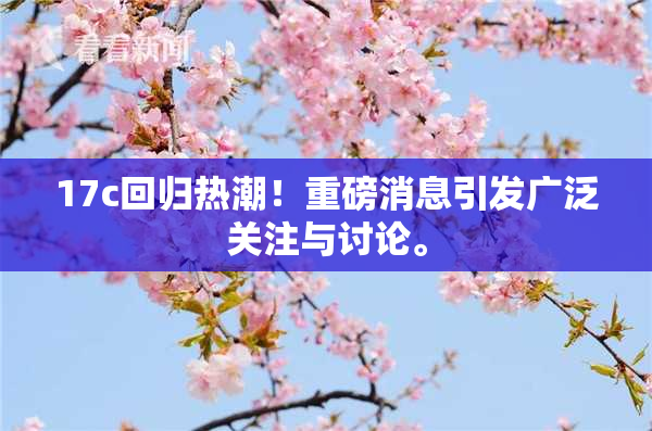 17c回归热潮！重磅消息引发广泛关注与讨论。