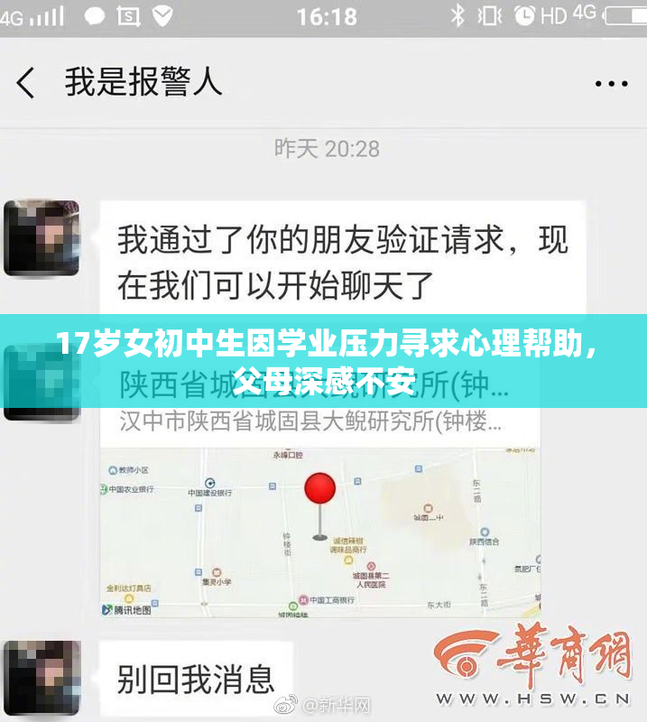 17岁女初中生因学业压力寻求心理帮助，父母深感不安