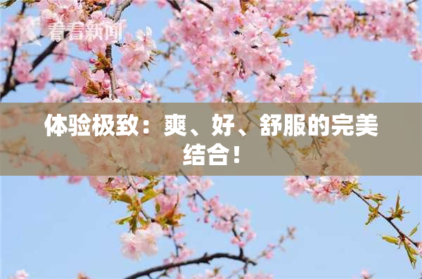体验极致：爽、好、舒服的完美结合！