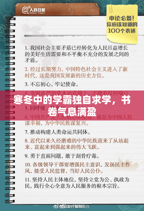寒冬中的学霸独自求学，书卷气息满盈