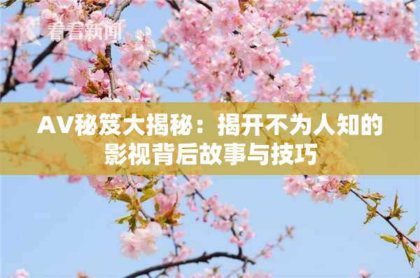 AV秘笈大揭秘：揭开不为人知的影视背后故事与技巧