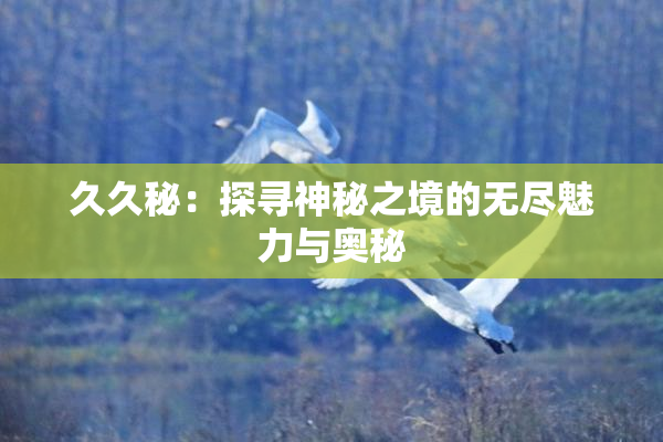 久久秘：探寻神秘之境的无尽魅力与奥秘