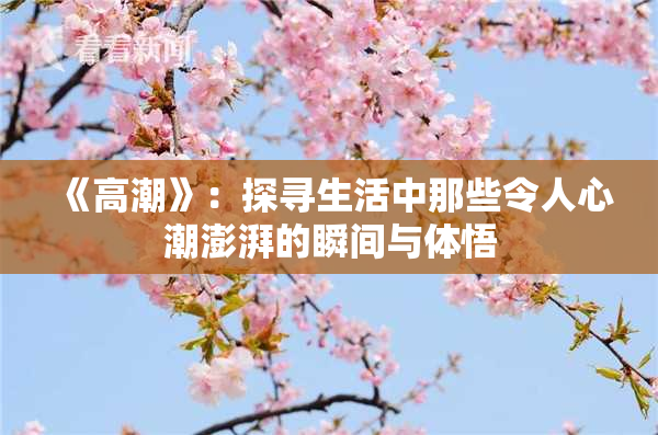 《高潮》：探寻生活中那些令人心潮澎湃的瞬间与体悟