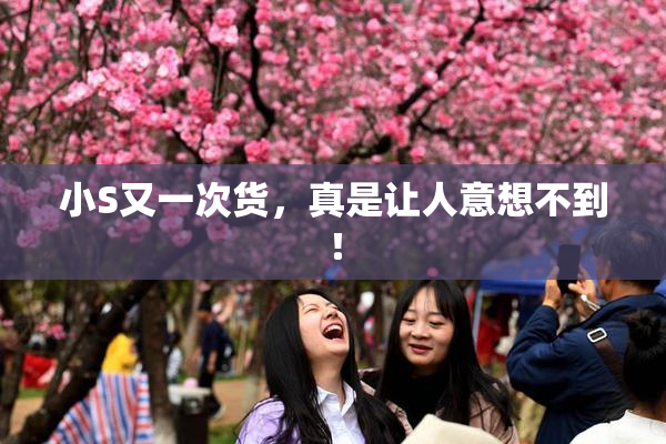 小S又一次货，真是让人意想不到！
