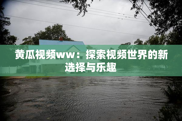 黄瓜视频ww：探索视频世界的新选择与乐趣