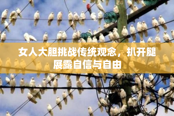 女人大胆挑战传统观念，扒开腿展露自信与自由