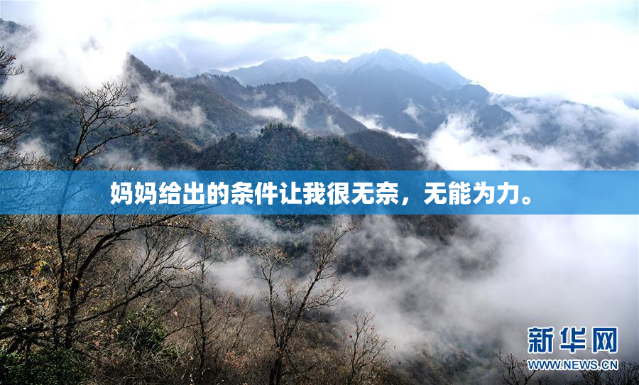 妈妈给出的条件让我很无奈，无能为力。