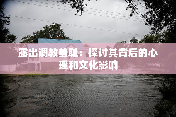露出调教羞耻：探讨其背后的心理和文化影响