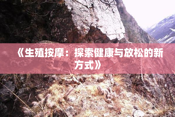 《生殖按摩：探索健康与放松的新方式》