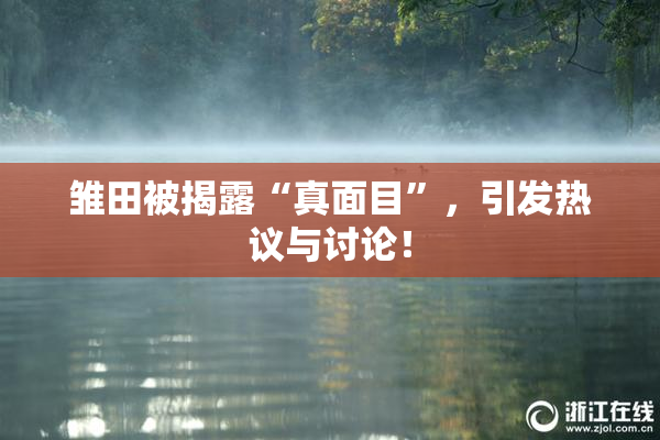 雏田被揭露“真面目”，引发热议与讨论！