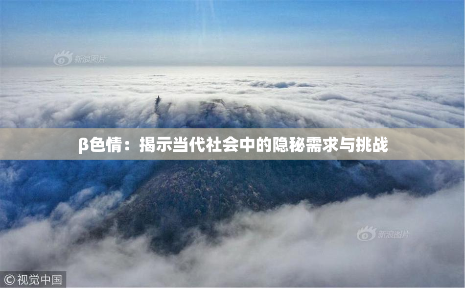 β色情：揭示当代社会中的隐秘需求与挑战
